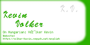 kevin volker business card